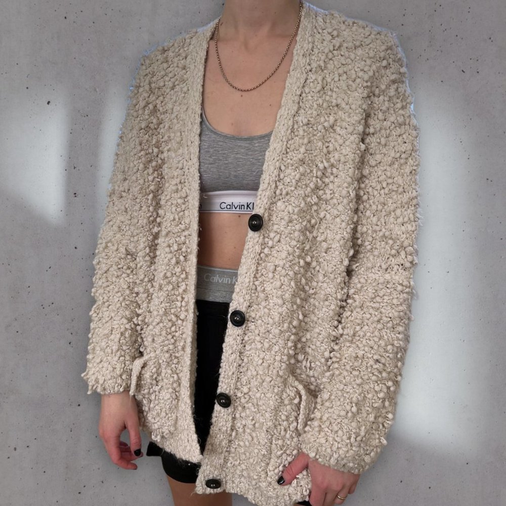 Lumière Chunky Popcorn Knit Oversized Cardigan